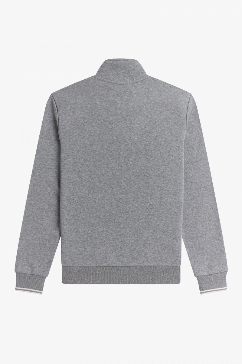 Grey Fred Perry Half Zip Men's Sweatshirts | PH 1586HAPK